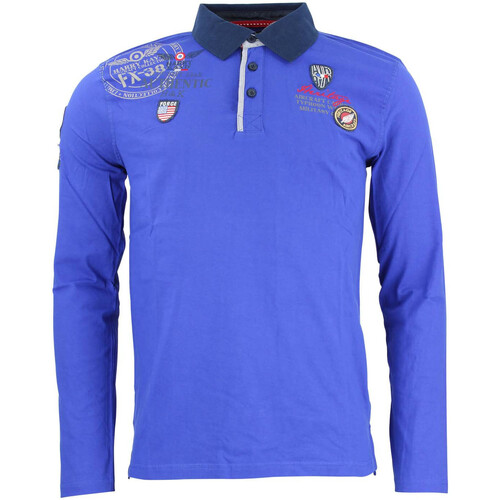 Textiel Heren Polo's lange mouwen Harry Kayn Polo manches longues homme CEGAM Blauw