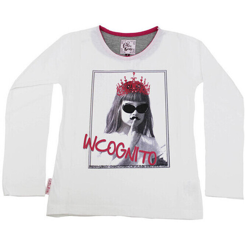 Textiel Meisjes T-shirts met lange mouwen Miss Girly T-shirt manches longues fille FONITO Wit