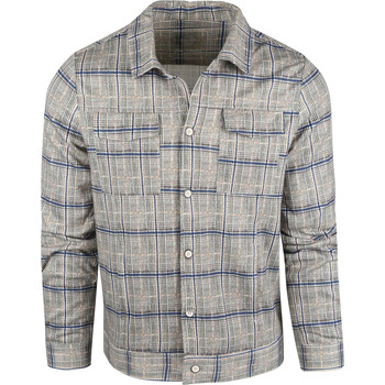 Textiel Heren Sweaters / Sweatshirts Blue Industry Overshirt Ruit Beige Beige