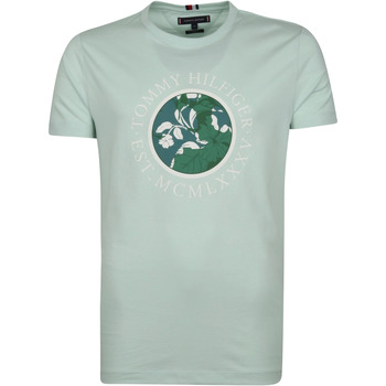 Textiel Heren T-shirts & Polo’s Tommy Hilfiger T-shirt Logo Lichtgroen Groen