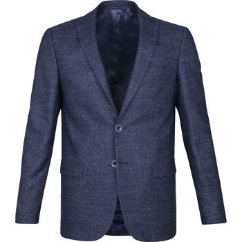 Textiel Heren Jasjes / Blazers Suitable Prestige Colbert Tofino Wolmix Navy Blauw