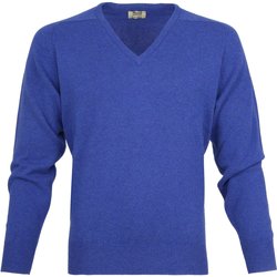 Textiel Heren Sweaters / Sweatshirts William Lockie Pullover Lamswol V Persian Royal Blue Blauw