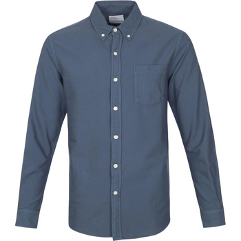 Textiel Heren Overhemden lange mouwen Colorful Standard Overhemd Petrol Blauw Blauw