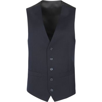 Textiel Heren Jasjes / Blazers Suitable Capital Gilet Wolmix Navy Blauw