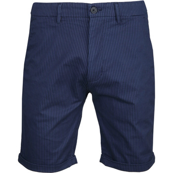 Textiel Heren Broeken / Pantalons Dstrezzed Fine Marine Short Streep Navy Blauw