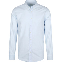 Textiel Heren Overhemden lange mouwen Hackett Overhemd Garment Dyed Oxford Blauw Blauw