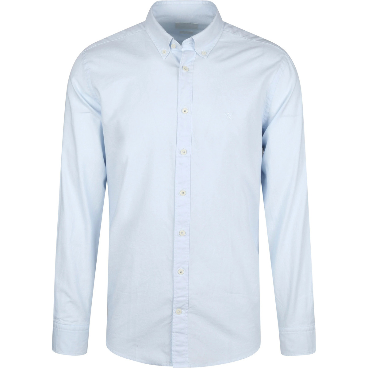 Textiel Heren Overhemden lange mouwen Hackett Overhemd Garment Dyed Oxford Blauw Blauw