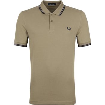 Textiel Heren T-shirts & Polo’s Fred Perry Polo Twin Tipped M3600 Lichtbruin Bruin