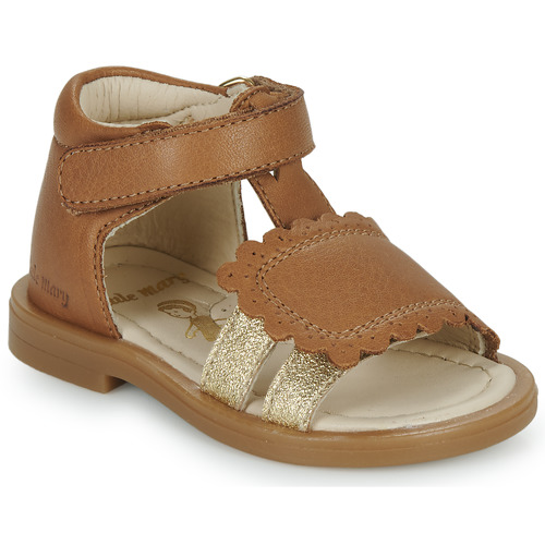 Schoenen Meisjes Sandalen / Open schoenen Little Mary CIDONIE Bruin / Goud