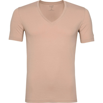 Olymp T-Shirt V-Hals Nude Bruin