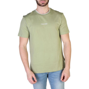 Textiel Heren T-shirts korte mouwen Calvin Klein Jeans - k10k107845 Groen