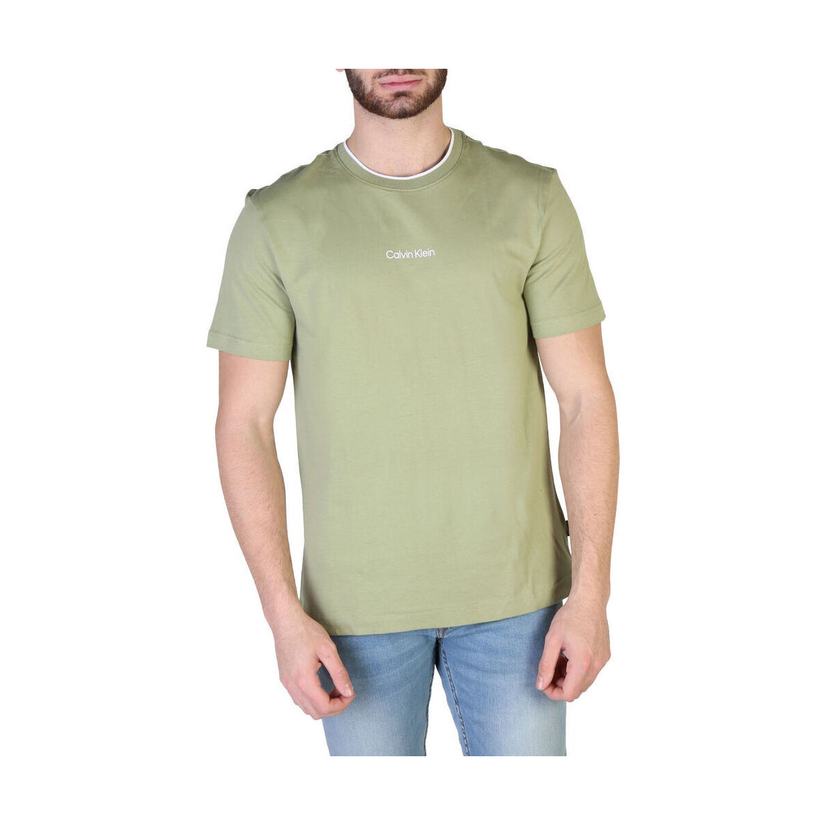 Textiel Heren T-shirts korte mouwen Calvin Klein Jeans - k10k107845 Groen