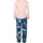 Textiel Dames Pyjama's / nachthemden Lisca Pyjama strak binnengoed broek top lange mouwen Kasia Blauw