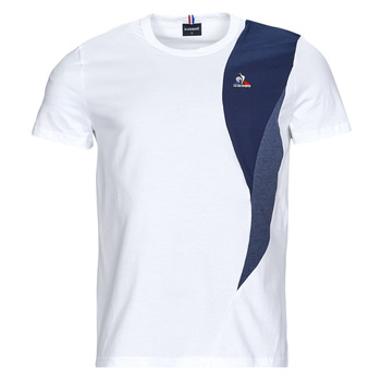Textiel Heren T-shirts korte mouwen Le Coq Sportif SAISON 1 Tee SS N°1 M Wit / Marine