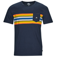 Textiel Heren T-shirts korte mouwen Quiksilver SURFADELICA STRIPE SS Marine / Geel