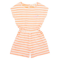 Textiel Meisjes Jumpsuites / Tuinbroeken Roxy TURN UP THE SUN Wit / Oranje