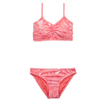 Textiel Meisjes Bikini Roxy VACAY FOR LIFE CROP TOP SET Roze / Wit
