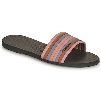 Schoenen Dames Leren slippers Havaianas YOU MALTA COOL Zwart / Roze