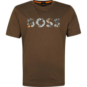 Textiel Heren T-shirts & Polo’s BOSS T-shirt Teetrury Khaki Kaki