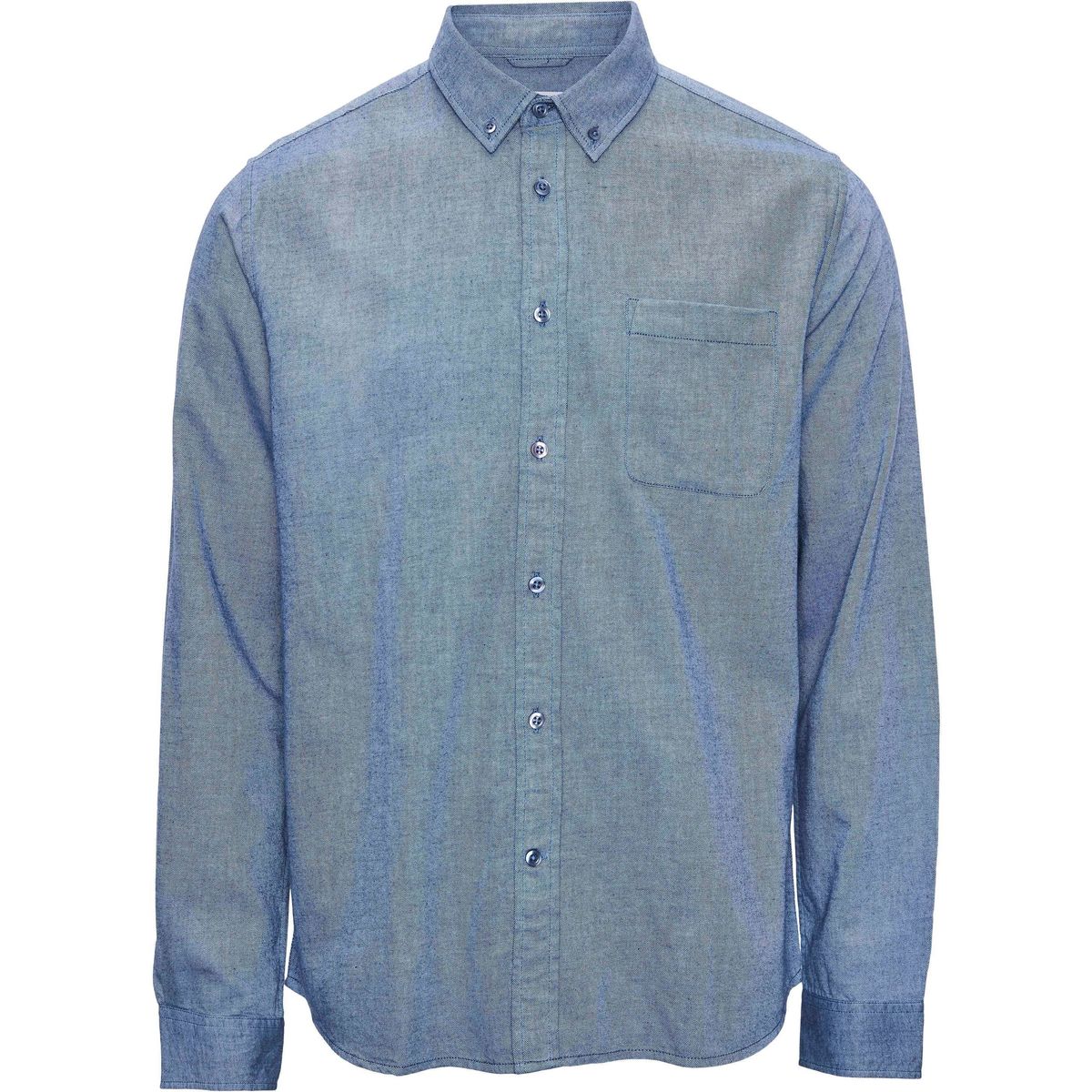 Textiel Heren Overhemden lange mouwen Knowledge Cotton Apparel Overhemd Blauw Blauw