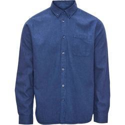 Textiel Heren Overhemden lange mouwen Knowledge Cotton Apparel Overhemd Donkerblauw Blauw