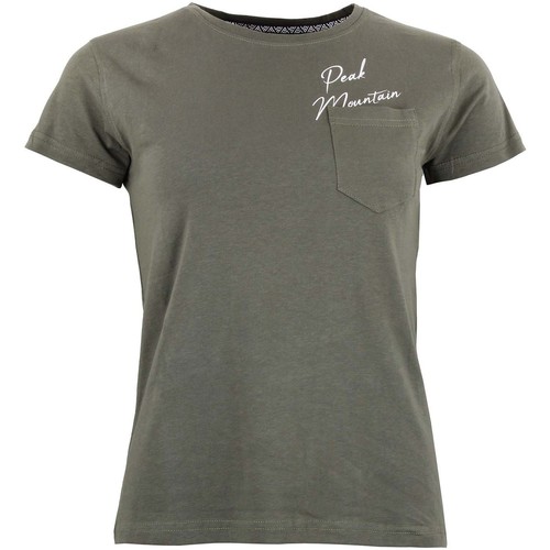 Textiel Dames T-shirts korte mouwen Peak Mountain T-shirt manches courtes femme AJOJO Groen