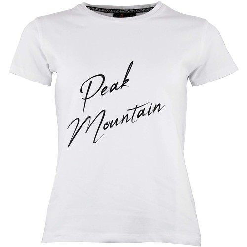 Textiel Dames T-shirts korte mouwen Peak Mountain T-shirt manches courtes femme ATRESOR Wit