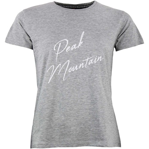 Textiel Dames T-shirts korte mouwen Peak Mountain T-shirt manches courtes femme ATRESOR Grijs