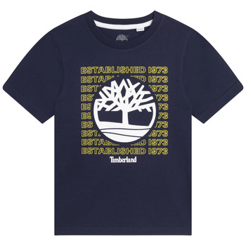 Textiel Jongens T-shirts korte mouwen Timberland T25T97 Marine