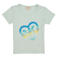Textiel Meisjes T-shirts korte mouwen MICHAEL Michael Kors R15185-76T-C Wit / Blauw