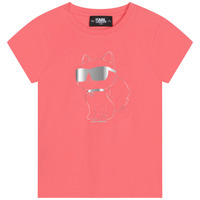 Textiel Meisjes T-shirts korte mouwen Karl Lagerfeld  Koraal