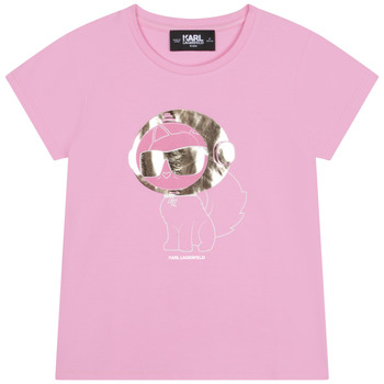 Textiel Meisjes T-shirts korte mouwen Karl Lagerfeld Z15414-465-C Roze