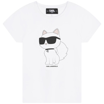 Textiel Meisjes T-shirts korte mouwen Karl Lagerfeld Z15416-10P-J Wit