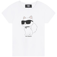 Textiel Meisjes T-shirts korte mouwen Karl Lagerfeld Z15416-10P-C Wit