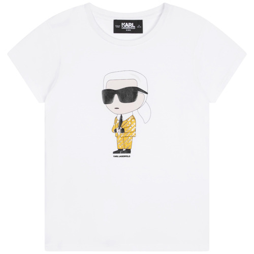 Textiel Meisjes T-shirts korte mouwen Karl Lagerfeld Z15417-N05-C Wit