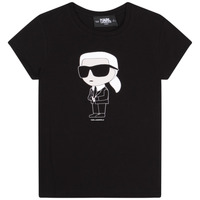 Textiel Meisjes T-shirts korte mouwen Karl Lagerfeld  Zwart