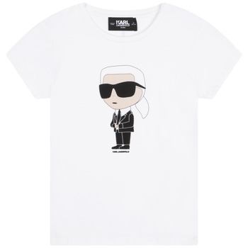 Textiel Meisjes T-shirts korte mouwen Karl Lagerfeld Z15418-10P-B Wit