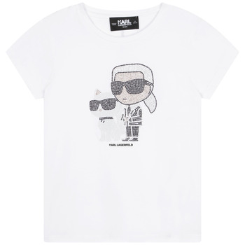 Textiel Meisjes T-shirts korte mouwen Karl Lagerfeld Z15420-10P-B Wit