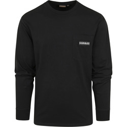 Textiel Heren T-shirts & Polo’s Napapijri S-Morgex Longsleeve T-shirt Zwart Zwart