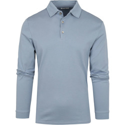 Textiel Heren T-shirts & Polo’s Brax Longsleeve Polo Pirlo Blauw Blauw