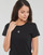 Textiel Dames T-shirts korte mouwen Calvin Klein Jeans MICRO MONO LOGO SLIM Zwart