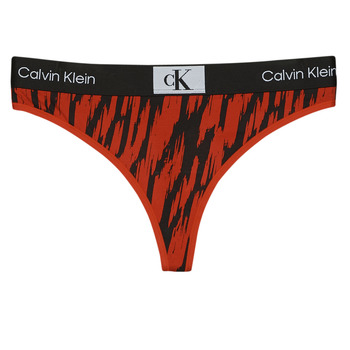 Ondergoed Dames Strings Calvin Klein Jeans MODERN THONG Zwart / Rood