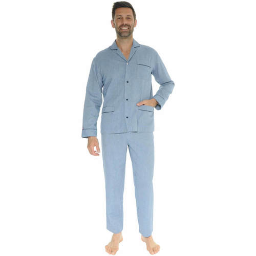 Textiel Heren Pyjama's / nachthemden Le Pyjama Français CHARLIEU Blauw