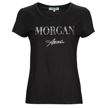Textiel Dames T-shirts korte mouwen Morgan DATTI Zwart