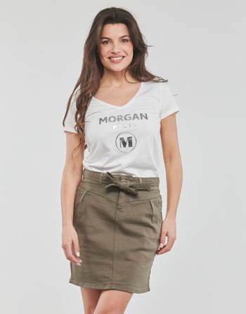 Textiel Dames T-shirts korte mouwen Morgan DWONDER Wit