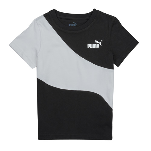 Textiel Jongens T-shirts korte mouwen Puma PUMA POWER CAT Zwart / Wit