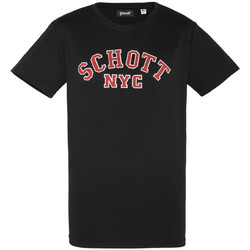 Textiel Heren T-shirts korte mouwen Schott  Zwart