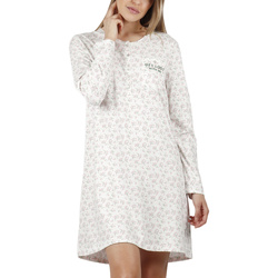 Textiel Dames Pyjama's / nachthemden Admas Nachthemd met lange mouwen Get Lost Wit