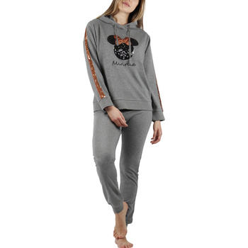 Textiel Dames Pyjama's / nachthemden Admas Pyjama indoor outfit broek met capuchon top Minnie Sequins Grijs