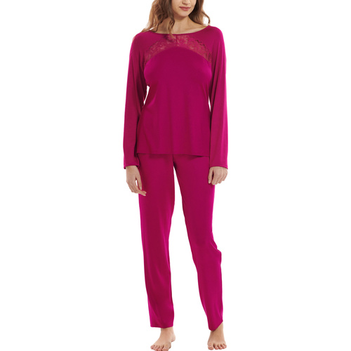 Textiel Dames Pyjama's / nachthemden Lisca Pyjama indoor outfit broek top lange mouwen Karin Violet